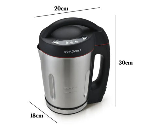 EUROCHEF Soup Maker Blender Smoothie Compact Hot Cold Stainless Steel Mixer