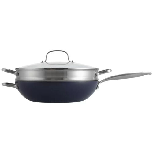 Blue Diamond Wok With Steamer and Lid 30cm