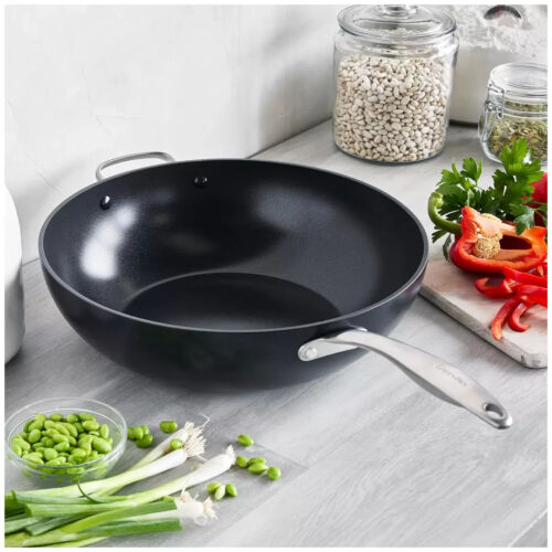 GreenPan Black Pro Ceramic Non-Stick Open Wok 36cm