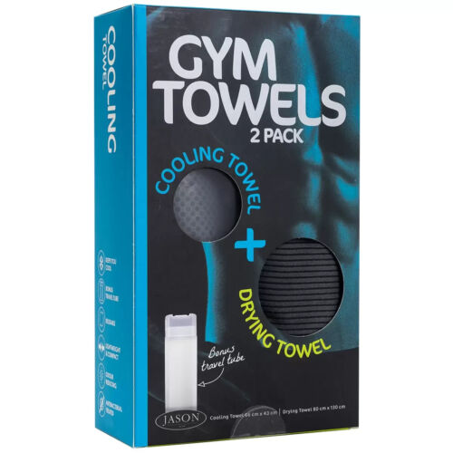 Jason Gym Towel 2 Pack Charcoal