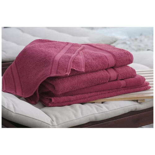 Kingtex Plain Dyed Combed Cotton Bath Sheet Burgundy 7 Piece Set