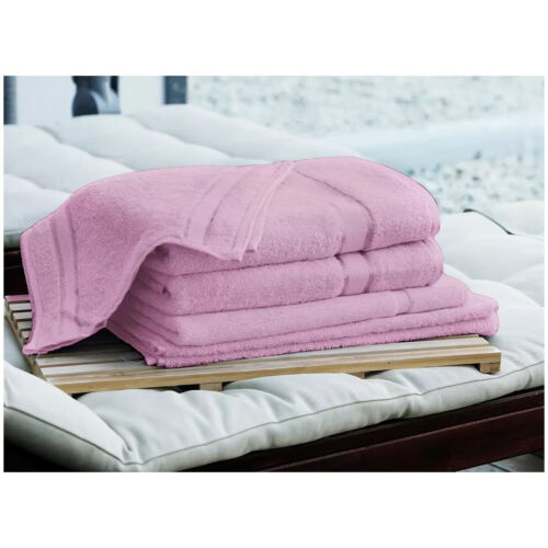 Kingtex Plain Dyed Combed Cotton Bath Sheet Rose 7 Piece Set