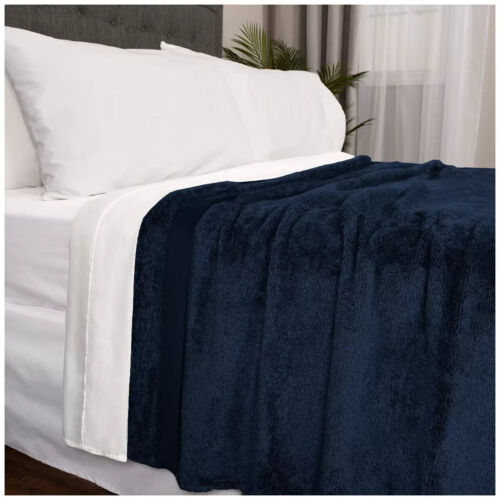 Kirkland Signature Plush Blanket Queen Dress Blue