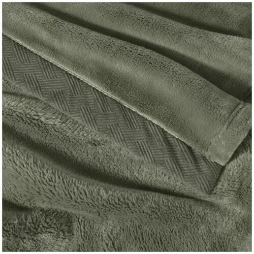 Kirkland Signature King Size Plush Blanket Steel Green