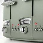 De'Longhi Argento Flora 4 Slice Toaster Filter Peppermint Green