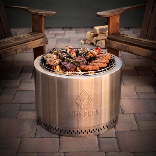HotShot 22 Inch Wood Burning Fire Pit with Grill