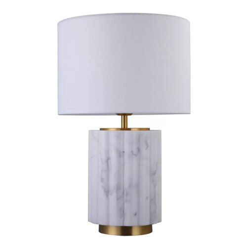 Lexi Lighting Bijou White Marble Stone Table Lamp