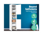 Artiss 185cm Bathroom Tallboy Toilet Storage Cabinet Laundry Cupboard Adjustable Shelf White