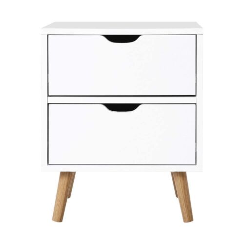 Artiss Bedside Tables Drawers Side Table Nightstand White Storage Cabinet Wood