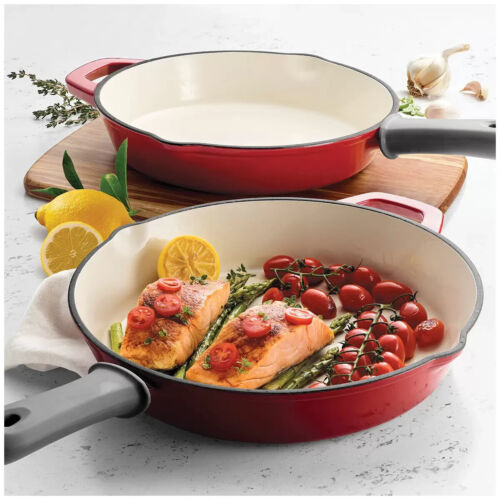 Tramontina Enameled Cast Iron Skillets 2 Pack Red