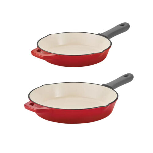 Tramontina Enameled Cast Iron Skillets 2 Pack Red